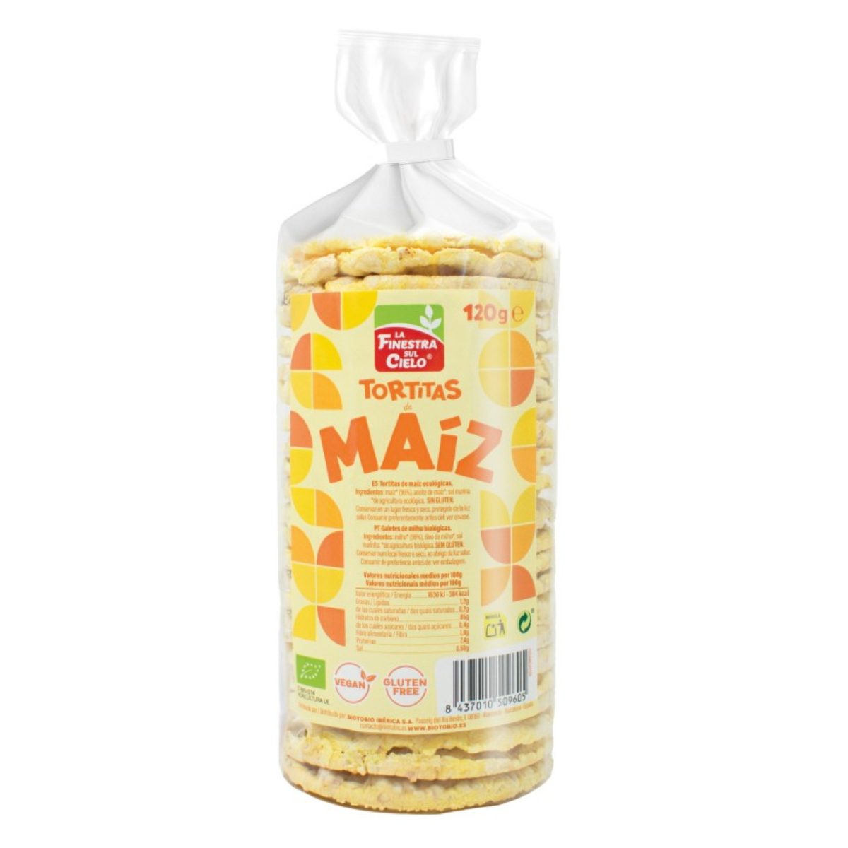 Tortitas de maíz con sal y sin gluten La Finestra Sul Cielo 120 g