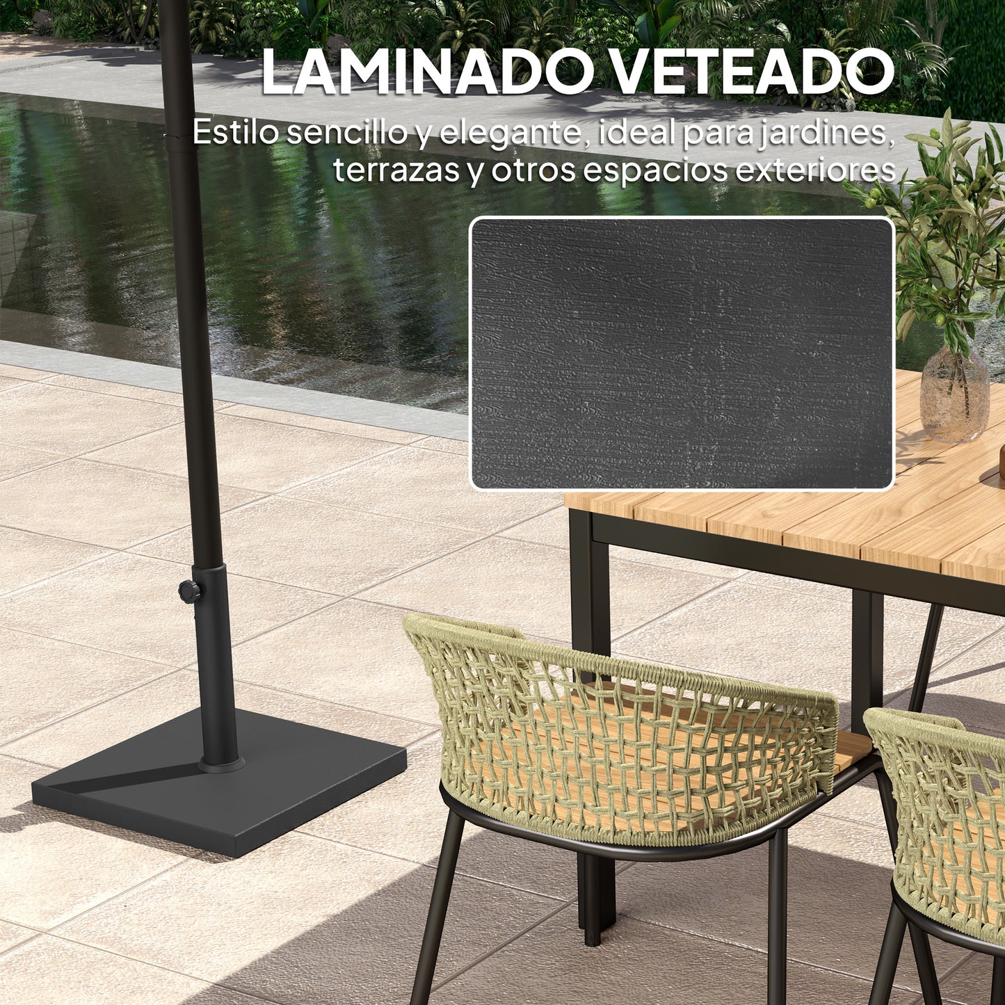 Outsunny Base Para Sombrilla Con Relleno De Cemento Para Poste De Ø38/48mm Negro_5
