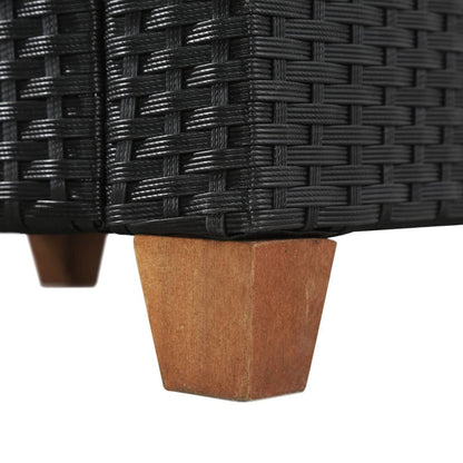Vidaxl Set De Muebles De Jardín 4 Pzas Y Cojines Ratán Sintético Negro_4