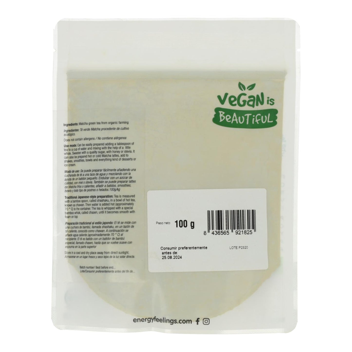 Chá verde Matcha ECO Energy Feelings 100 g