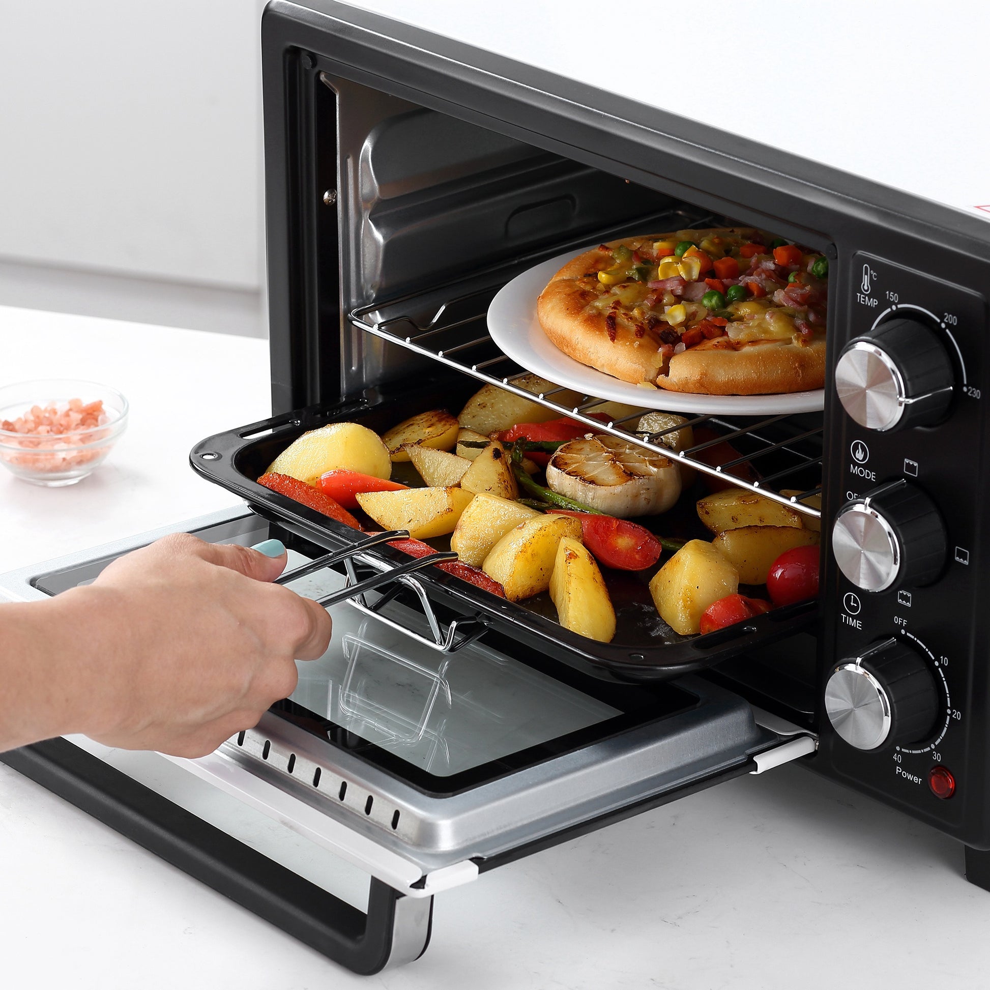 Homcom Horno Eléctrico De Sobremesa 16l 1400w Con 3 Modos De Calor Y Termostato_4