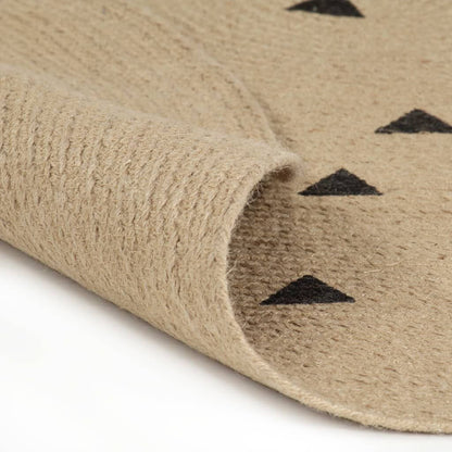Vidaxl Alfombra De Yute Tejida A Mano Estampado De Triángulos 90 Cm_1
