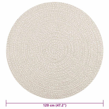 Vidaxl Alfombra Zizur Aspecto Yute Interior/exterior Crema Ø 120 Cm_2