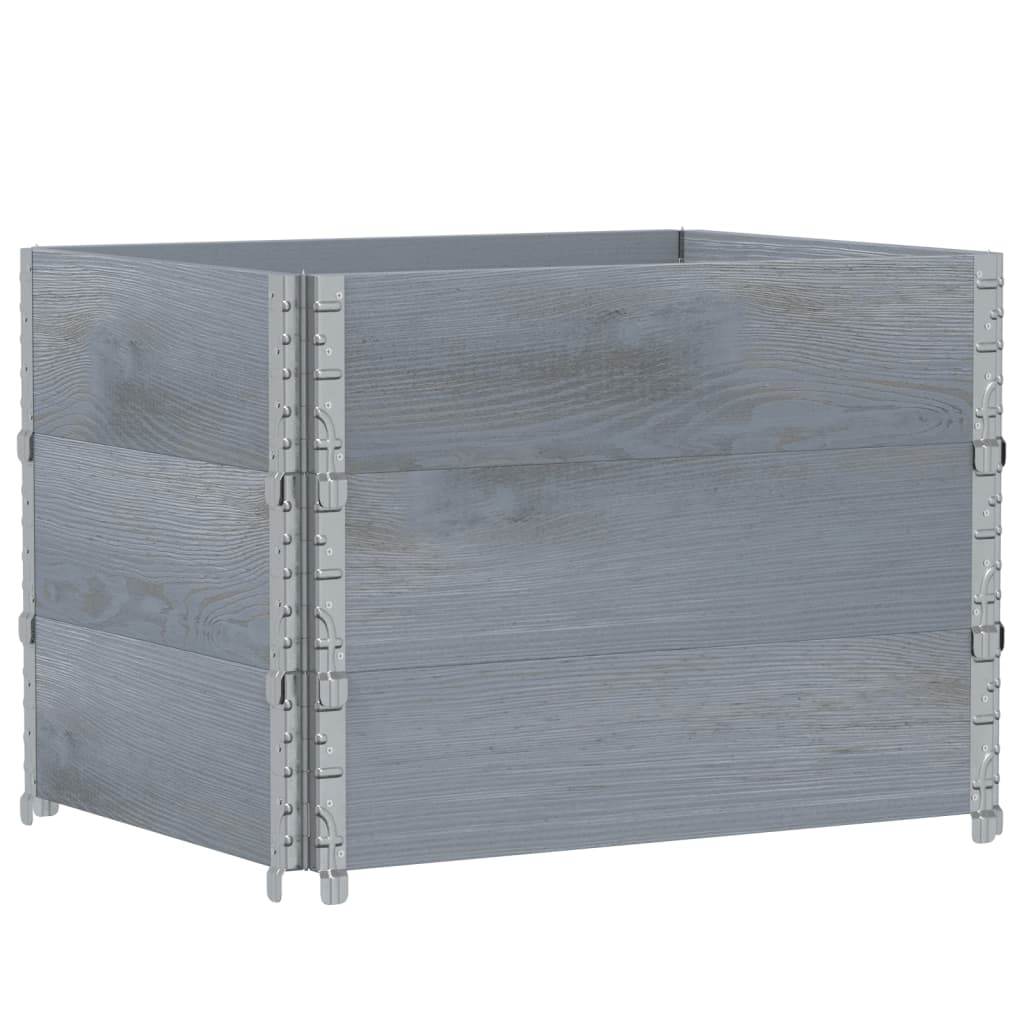 Jardinera De Madera Maciza De Pino Gris 80x60 Cm_0