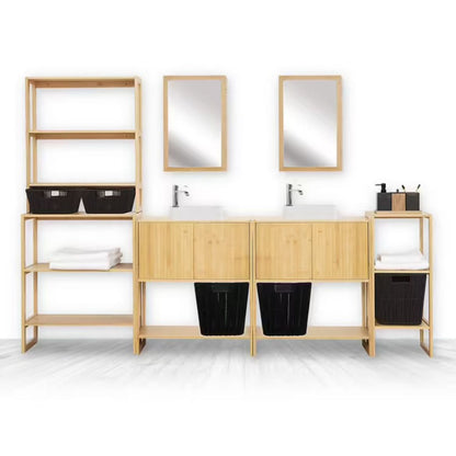 Estantería Modular De Bambú Con 2 Niveles 84x35x20cm 7house_2