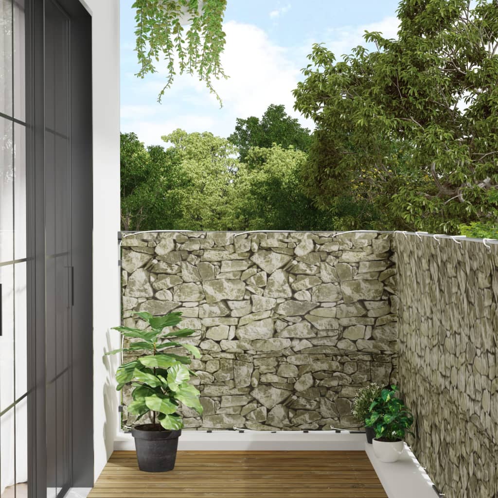 Pantalla De Privacidad De Balcón Pvc Look Piedra 700x120 Cm / Vetonek_5
