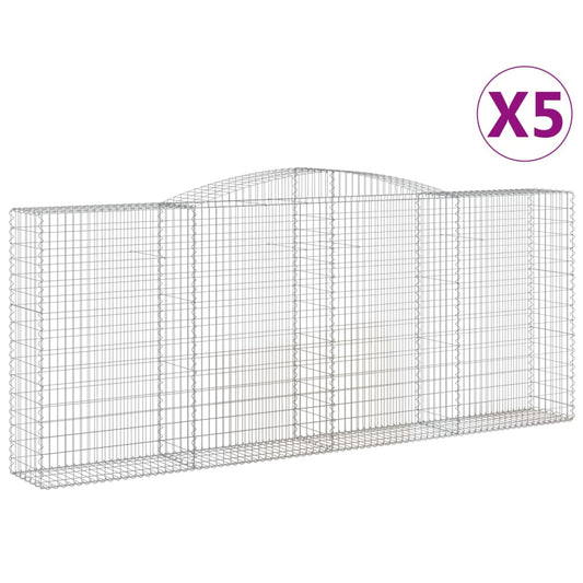 Cestas De Gaviones 5 Uds Forma De Arco Hierro 400x50x160/180 Cm_0
