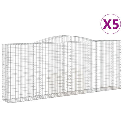 Cestas De Gaviones 5 Uds Forma De Arco Hierro 400x50x160/180 Cm_0