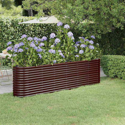 Jardinera Arriate Acero Galvanizado Marrón 260x40x68 Cm_1