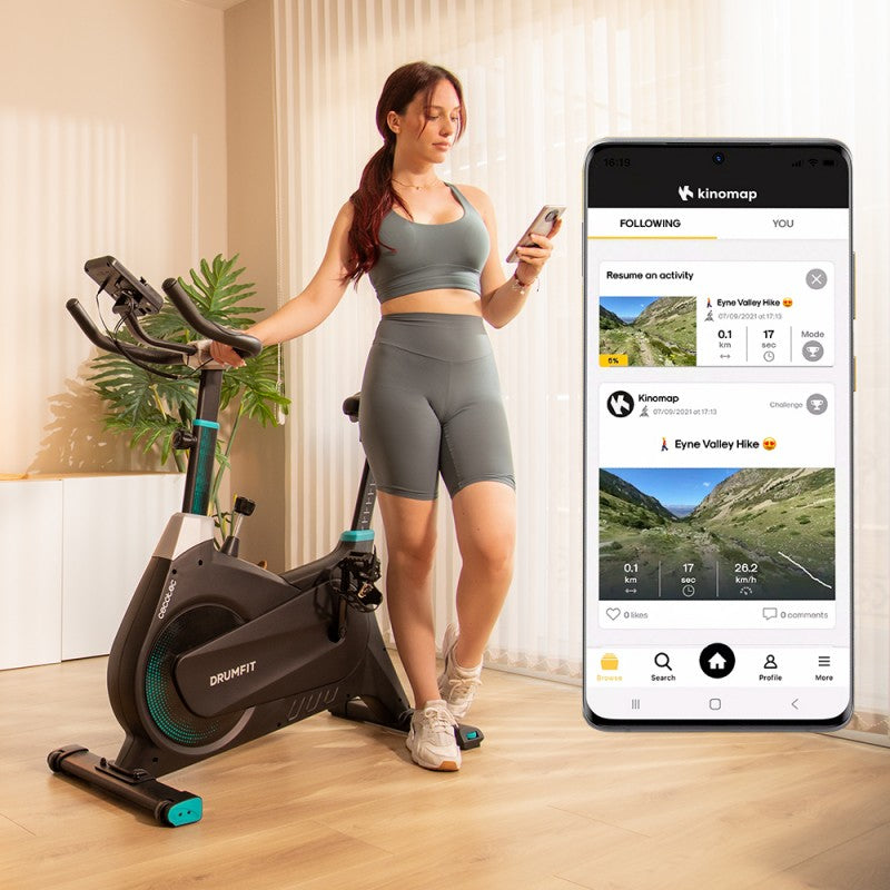 Cecotec Bicicleta Estática Indoor Drumfit Indoor 4000 Magno Connected. Resistencia Magnética Conectividad Bluetooth Sill_2