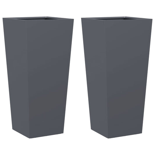 Jardineras Hexagonales 2 Uds Acero Antracita 35x35x75 Cm_0