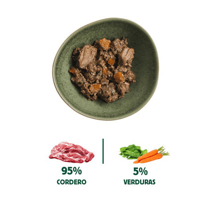 Menú completo BARF de Borrego para cães, Wild Balance, 400 g