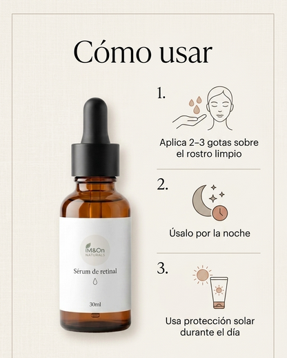 Sérum Facial con Retinal, Ácido Hialurónico y Aceite de Argán 30 ml | Antiedad de Noche | M&On Naturals_3