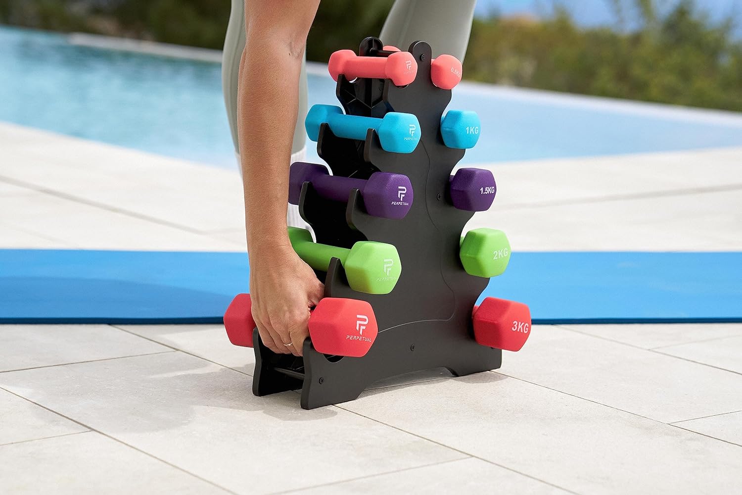 Kit De Mancuernas De Neopreno De 30kg (10 Unidades) Con Agarre Antideslizante_2