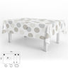Mantel Hule Rectangular Circulos Beige Impermeable Antimanchas Pvc 140x250 Cm.  Recortable Uso Interior Y Exterior
