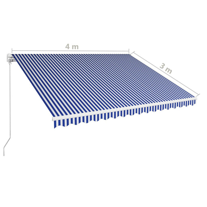 Vidaxl Toldo Manual Retráctil Azul Y Blanco 400x300 Cm_2
