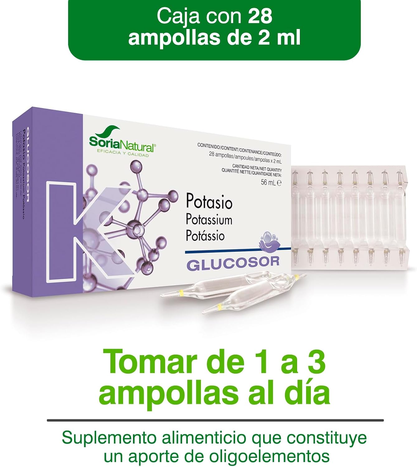Glucosor Potássio Soria Natural 12 ampolas