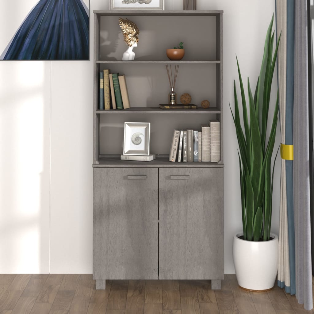 Aparador Hamar Madera De Pino Maciza Gris Claro_0
