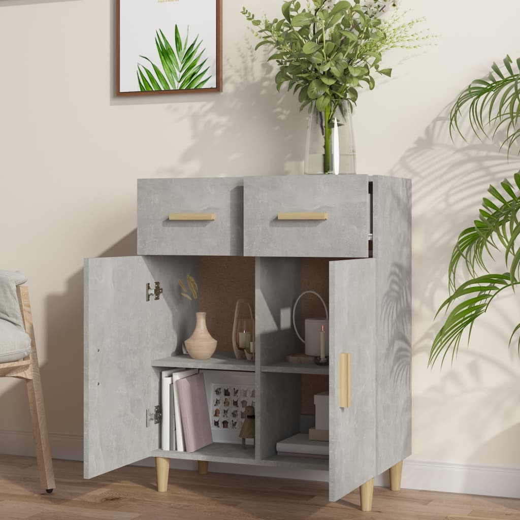 Aparador De Madera Contrachapada Gris Hormigón 69,5x34x89 Cm / Vetonek_4