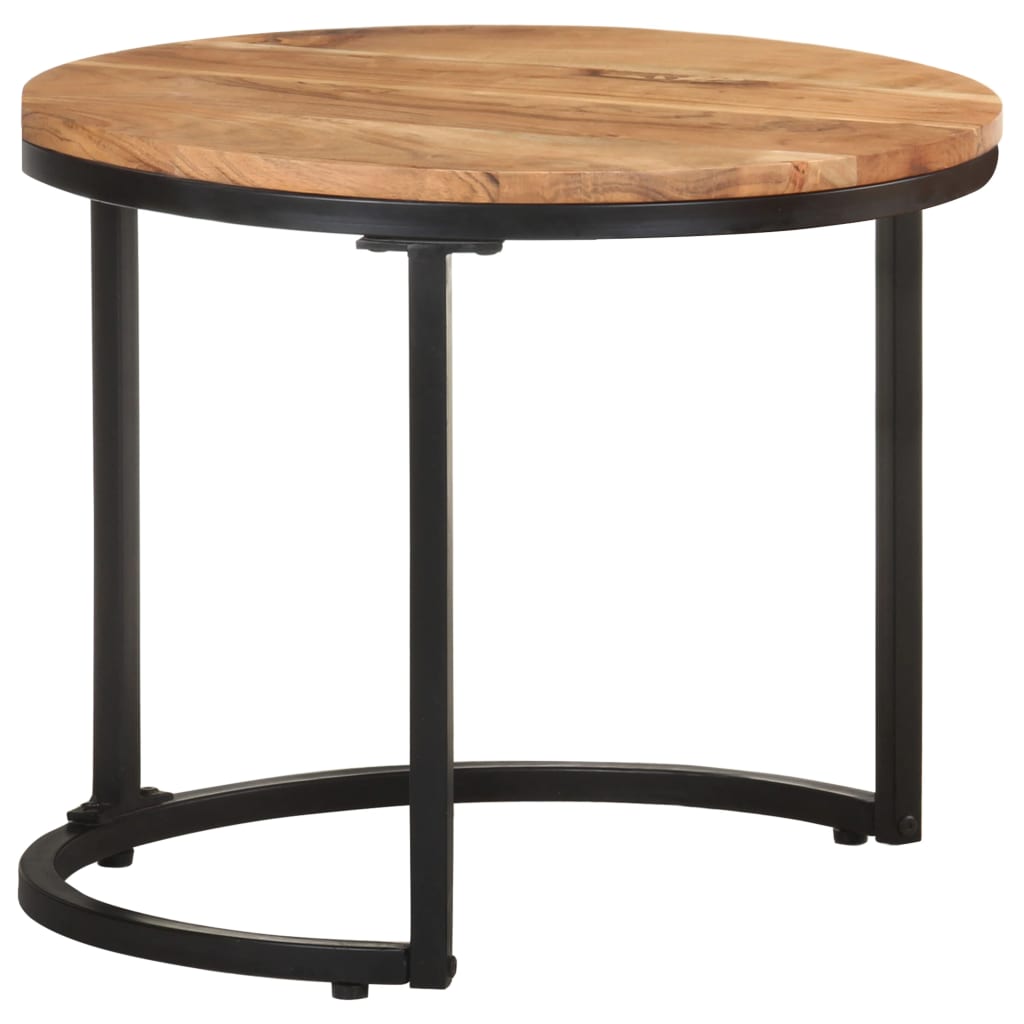 Mesitas Auxiliares 3 Piezas Madera Maciza De Acacia_2