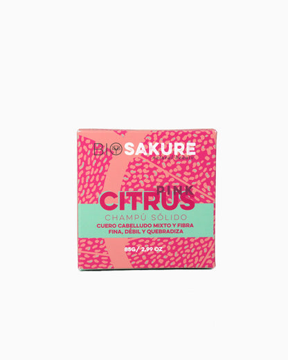 Pink Citrus - Champú Sólido Para Cuero Cabelludo Normal, Pelo Fino 85 G Bio Sakure_2