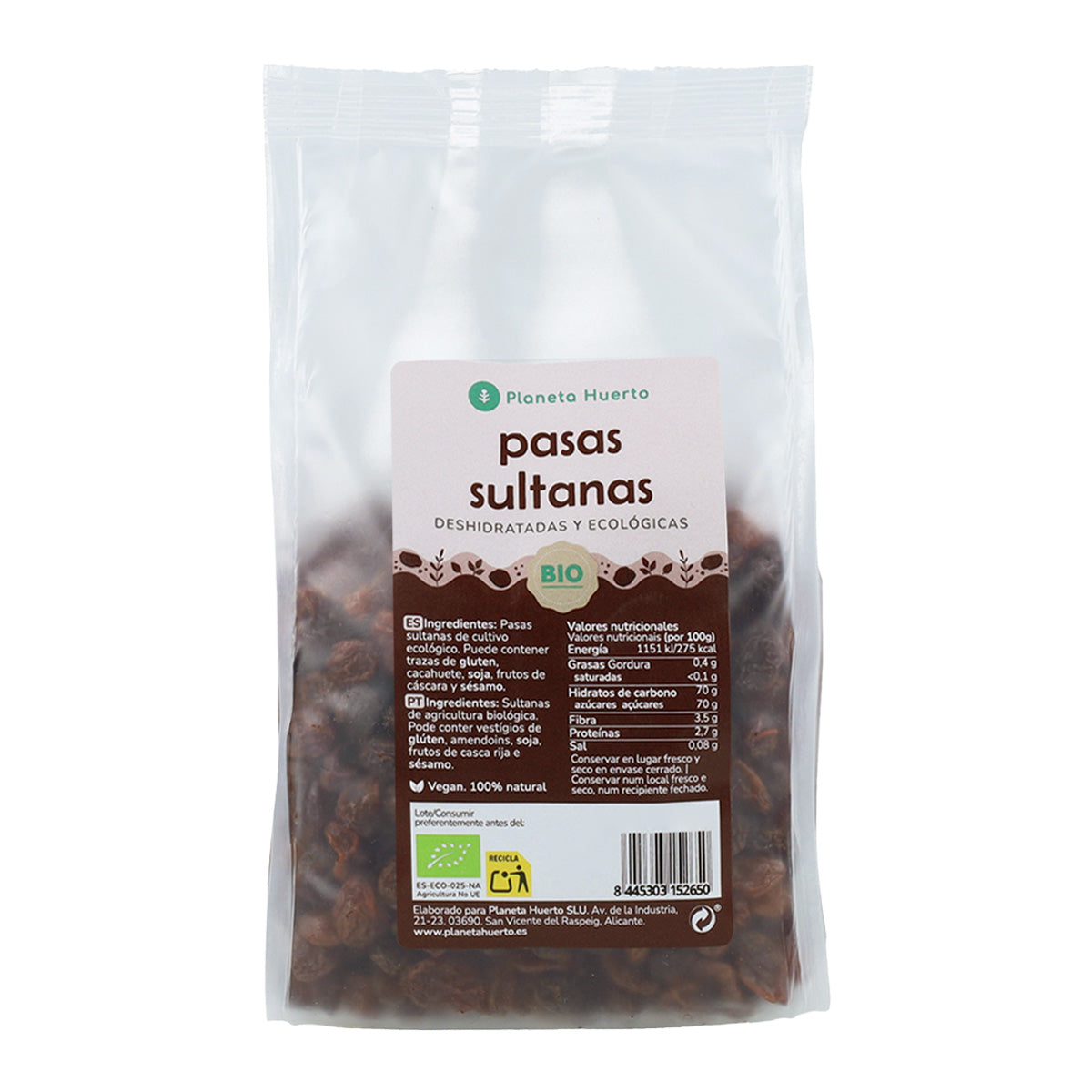 Sultanas biológicas do Planeta Huerto 250 g