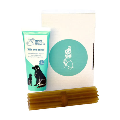 Pack de higiene dental para perros con hueso de resina natural alta resistencia Masca mascota 100 g_0