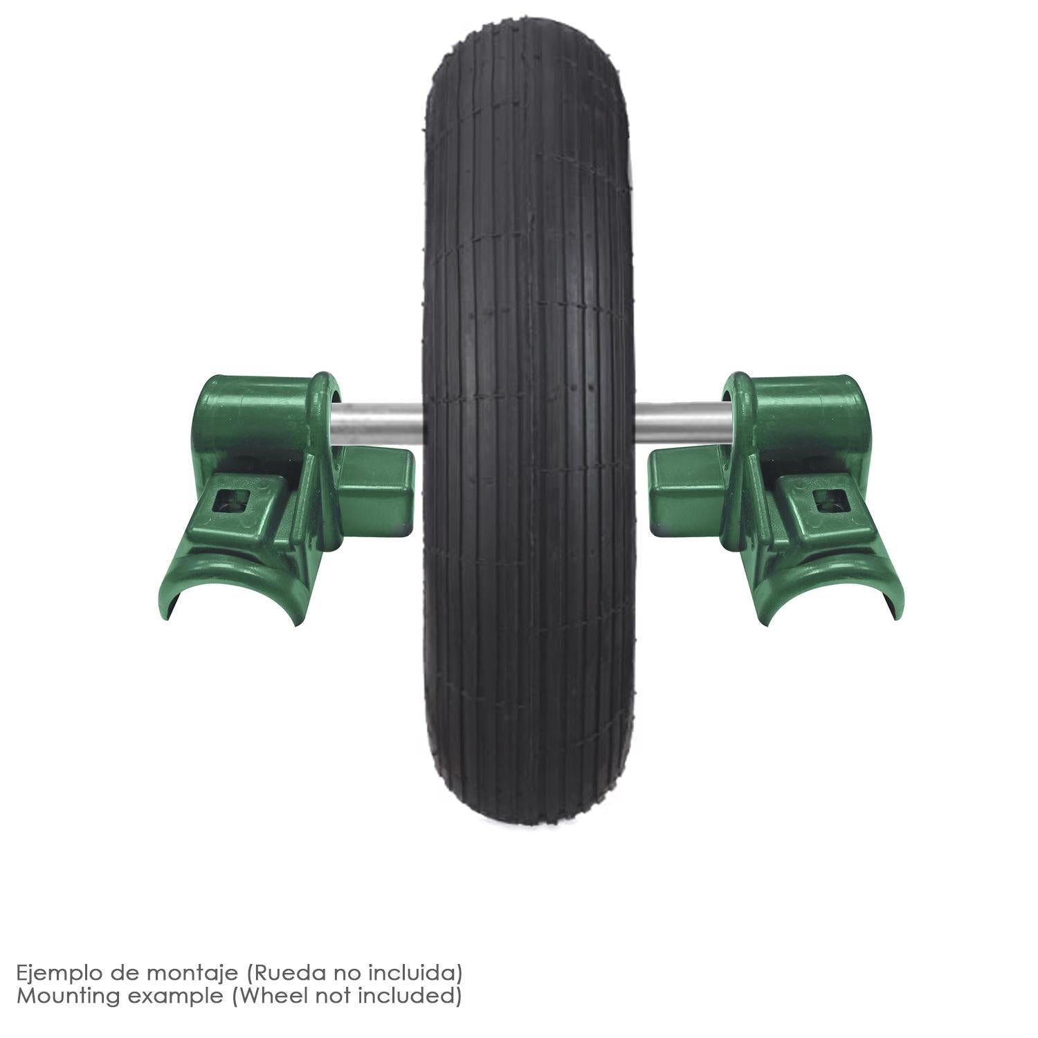 Cojinete Plastico Para Carretilla Obra Amarilla 1 Agujero (juego De 2 Piezas)_2