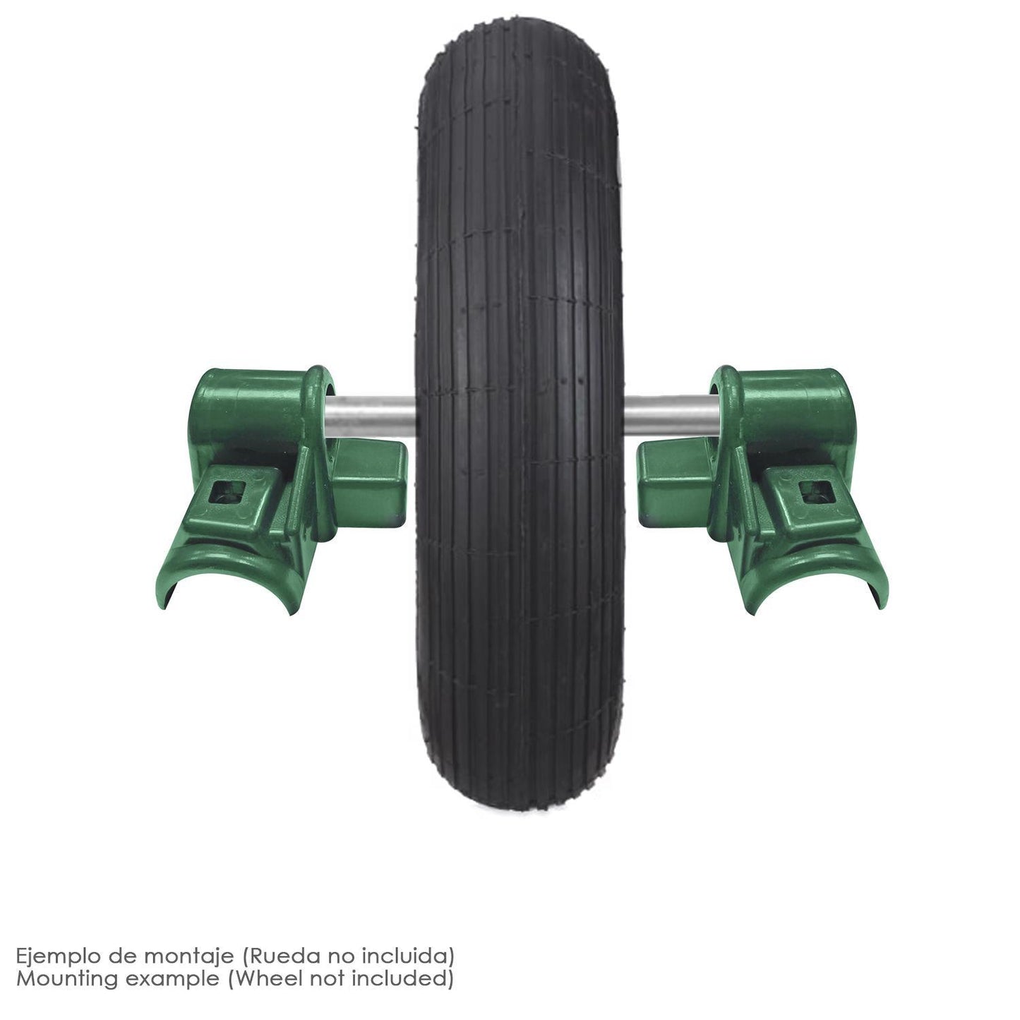 Cojinete Plastico Para Carretilla Obra Amarilla 1 Agujero (juego De 2 Piezas)_2