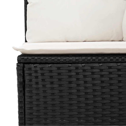 Set Sofás Jardín Y Cojines 11 Pzas Ratán Sintético Acacia Negro / Vetonek_5