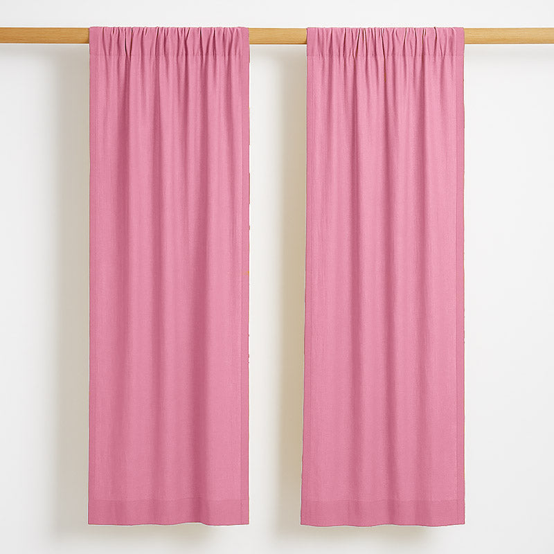 Cortinas De Gasa De Algodón Orgánico Color Rosa Para Bebé_0