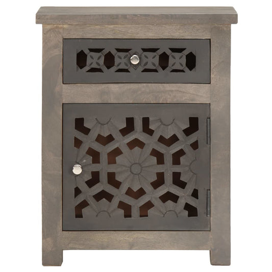Mesita De Noche De Madera Maciza De Mango 40x30x50 Cm_0