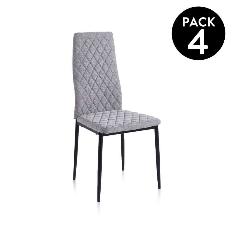 Pack 4 Sillas De Comedor Crossly Tejido, Gris, 44 X 98 X 43_0