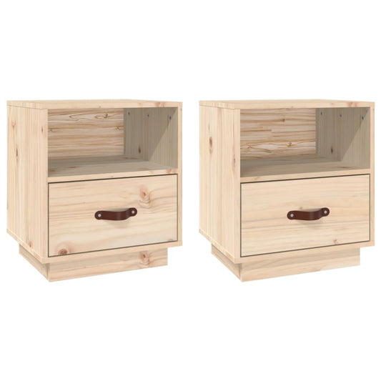 Mesitas De Noche 2 Uds Madera Maciza De Pino 40x34x45 Cm_0