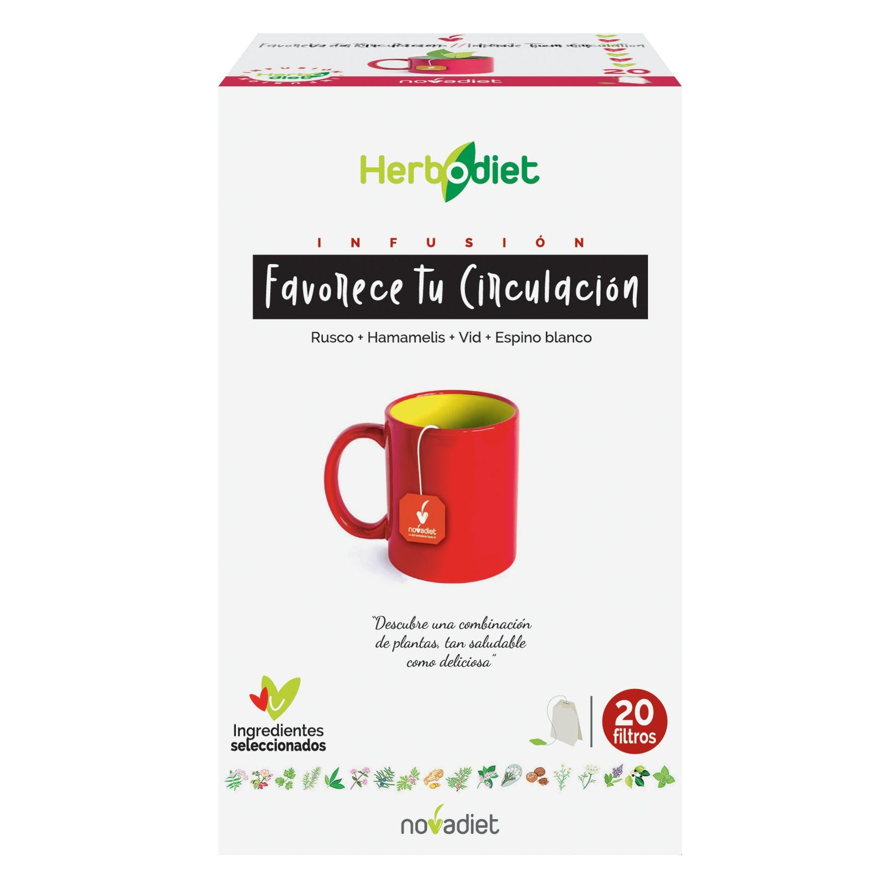 Herbodiet Favorece tu Circulación Novadiet, 20 bolsitas