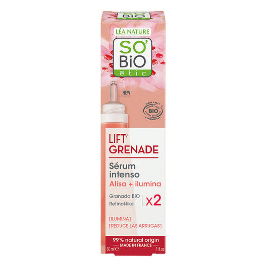 Lift'Granade Intense Facial Serum com Retinol e Romã BIO, SO'BIO, 30ml