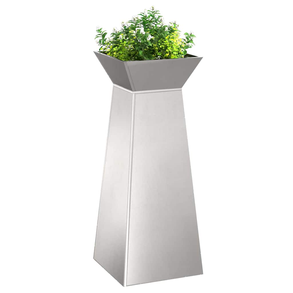Maceta Pilar 2 Pcs Plateado 40 X 40 X 100 Cm_2