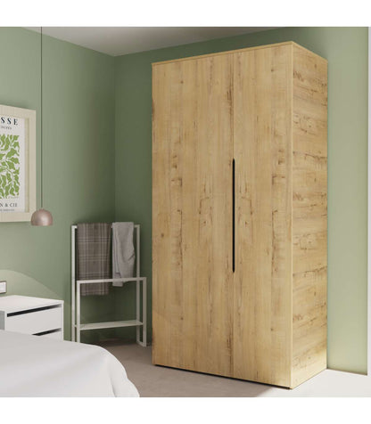 Armario Ropero 2 Puertas Abatibles Noa Acabado Roble Gold, 100cm(ancho) 200cm(altura) 57cm_1