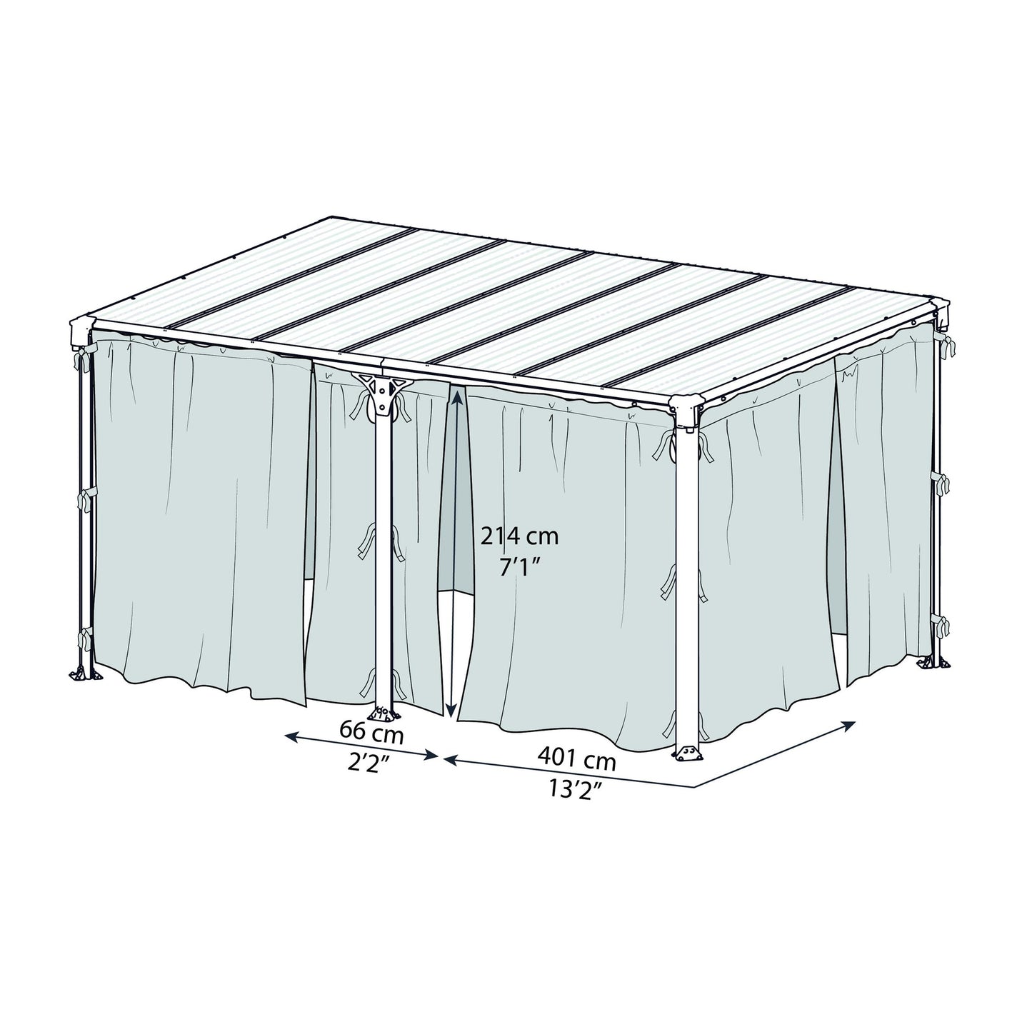Conjunto de mosquiteiro para gazebo Martinique 5000 + Milano 4300