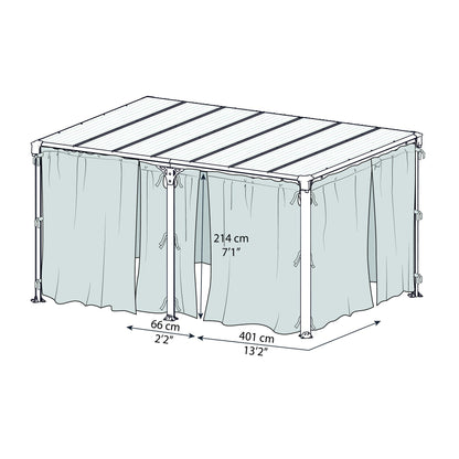 Conjunto de mosquiteiro para gazebo Martinique 5000 + Milano 4300