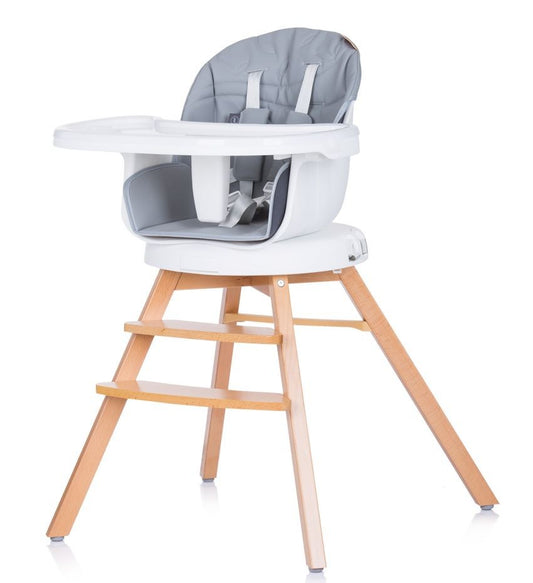 Trona Evolutiva 3 En 1 Con Patas De Madera Y Asiento De Polipiel Giratorio Rotto Platinum_0