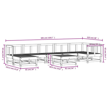 Vidaxl Juego De Muebles De Jardín 8 Pzas Madera Maciza Abeto Douglas_2