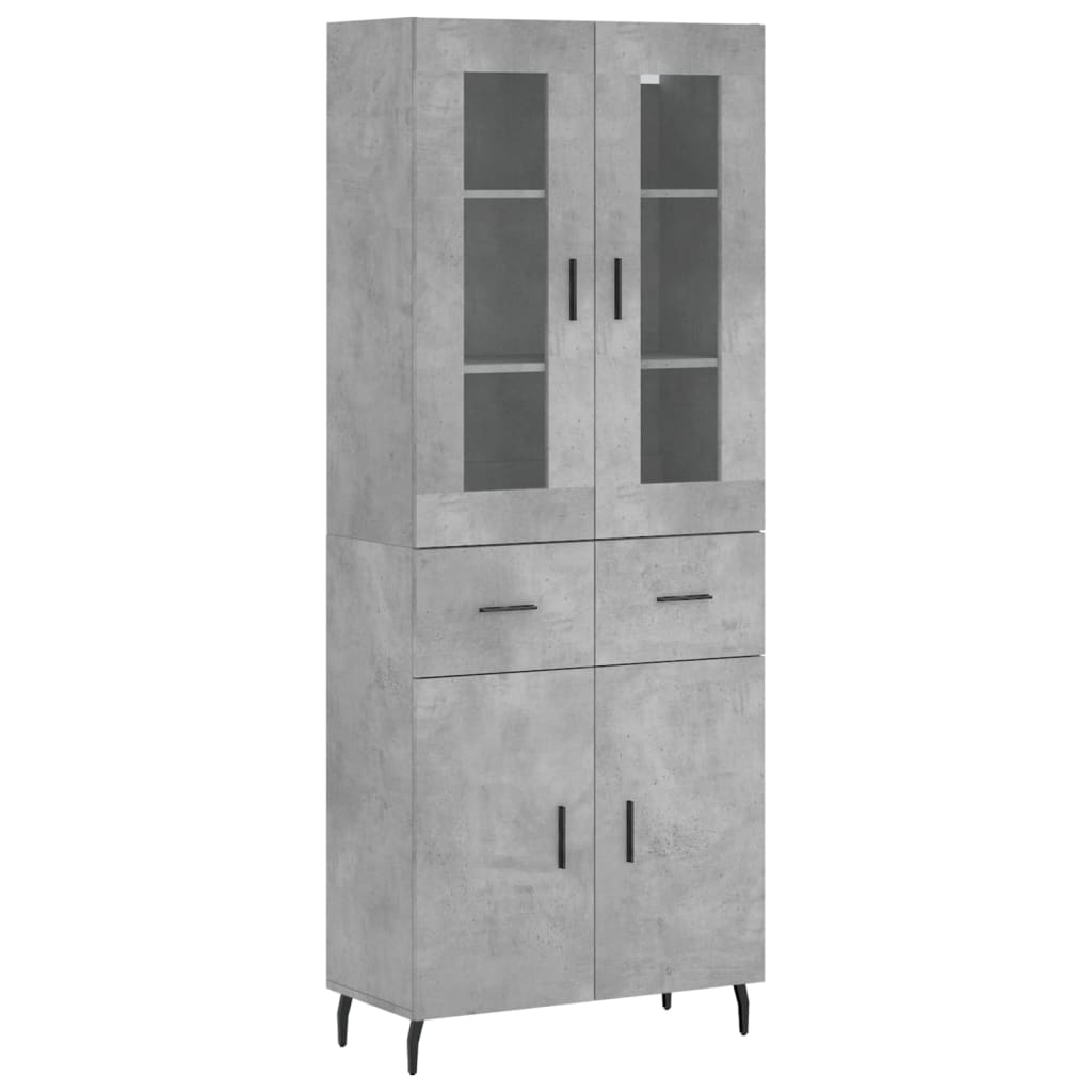 Aparador Alto Madera Contrachapada Gris Hormigón 69,5x34x180 Cm_1