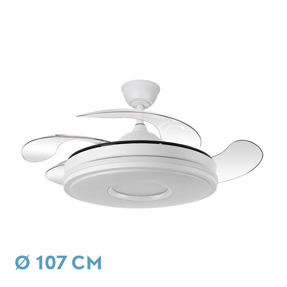 Ventilador Dc Dani 72w 7200lm Blanco 3aspas 6velocidades 108d 3000-4000-6000k Remoto+memoria+temporizador 24_0