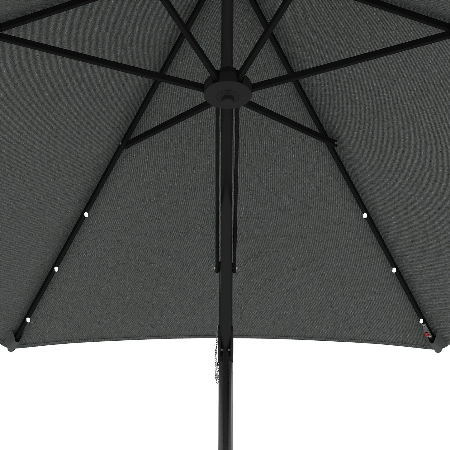 Outsunny Sombrilla Voladiza De 3 M Con Luces Led Parasol Excéntrico Con Manivela_4