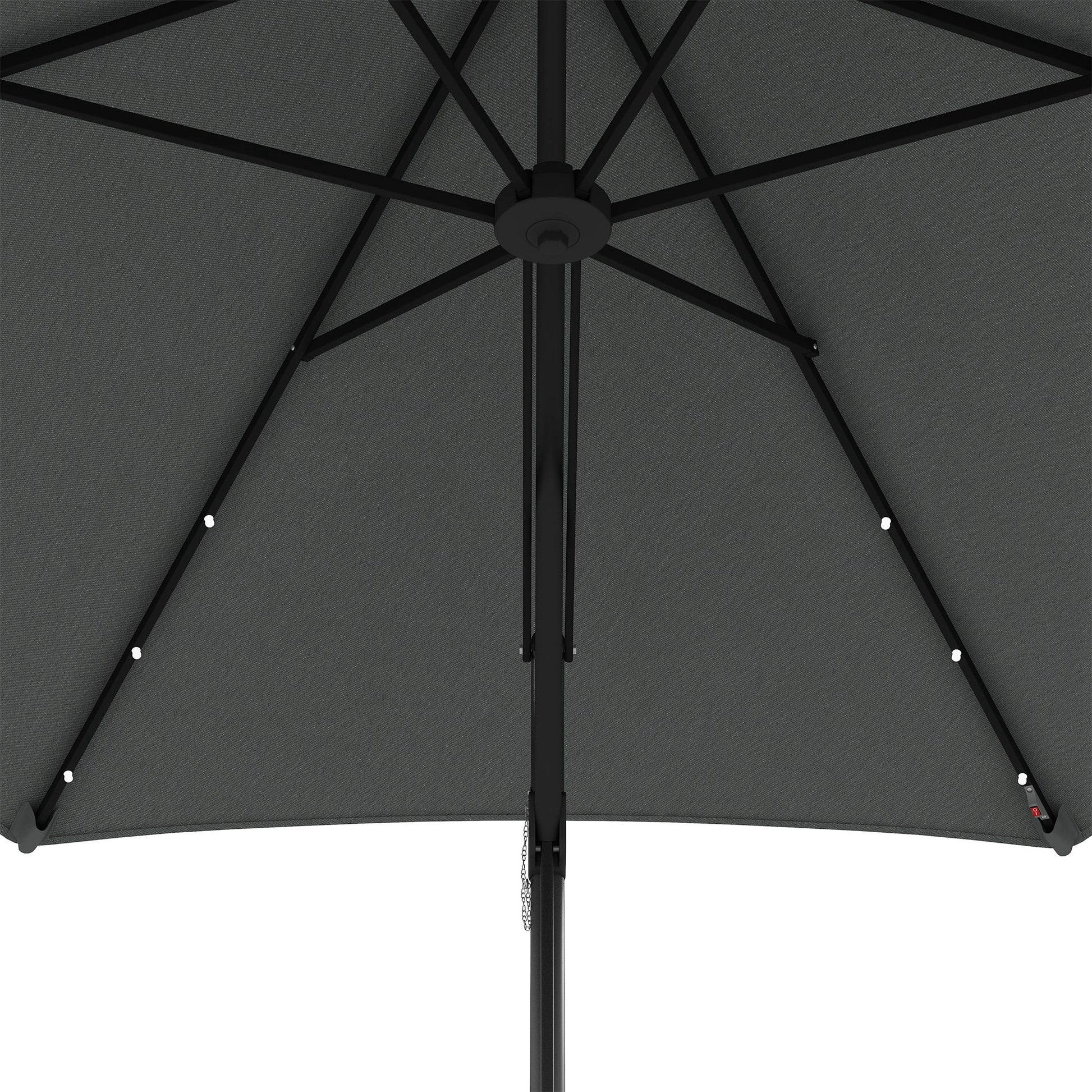 Outsunny Sombrilla Voladiza De 3 M Con Luces Led Parasol Excéntrico Con Manivela_4