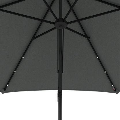 Outsunny Sombrilla Voladiza De 3 M Con Luces Led Parasol Excéntrico Con Manivela_4