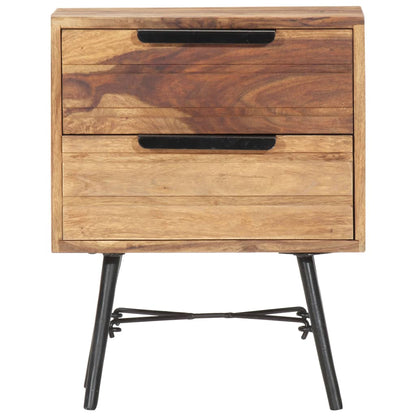 Mesita De Noche De Madera Maciza De Sheesham 40x30x50 Cm_0
