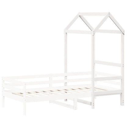 Techo De Cama Infantil Madera Maciza Blanco 118x70x176,5 Cm_2