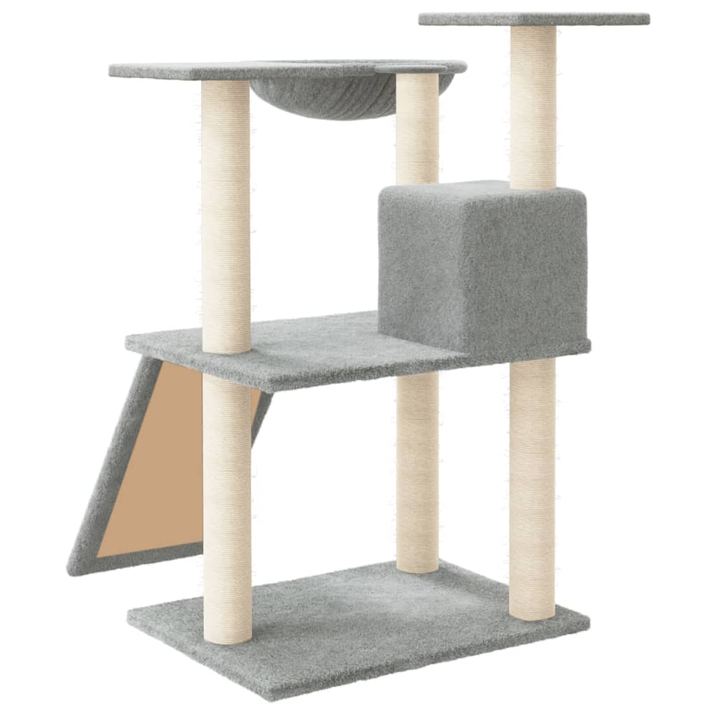 Rascador Para Gatos Con Postes De Sisal Gris Claro 83 Cm_4